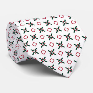 Cravate Motif de Noël Rouge Blanc et Vert
