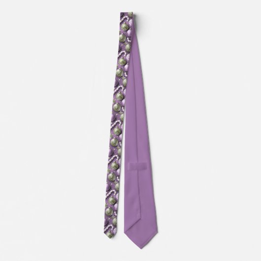 Cravate Motif de Noël vert violet #12 ID1009 (Dos)