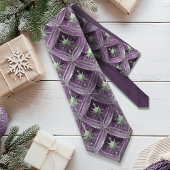 Cravate Motif de Noël vert violet #16 ID1009