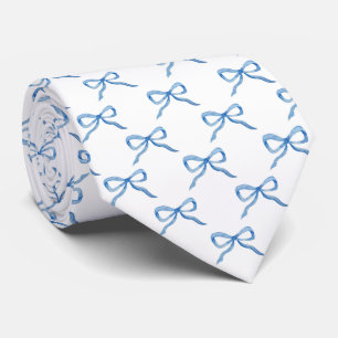 Cravate Motif de nœud à l'aquarelle bleue