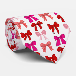 Cravate motif de noeud rose