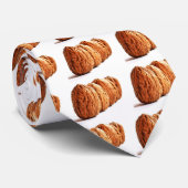 Cravate Motif de noix sur blanc (Roulé)