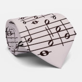 Cravate Motif de notes de musique en beige (Roulé)
