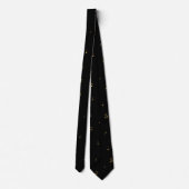 Cravate Motif de notes de musique noir élégant (Dos)