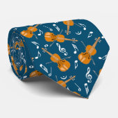 Cravate Motif de notes de musique violon (Roulé)