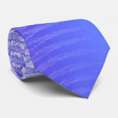 Cravate Motif de ondes sonores bleues et orange (Roulé)