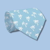 Cravate Motif de palmier tropical bébé bleu