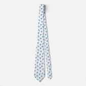 Cravate Motif de palmier tropical bleu (Devant)