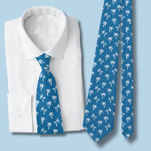 Cravate Motif de palmier tropical bleu