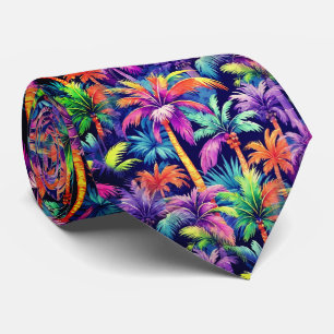 Cravate Motif de palmier tropical hawaïen