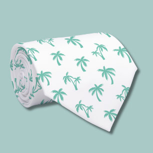 Cravate Motif de palmier tropical vert de mer