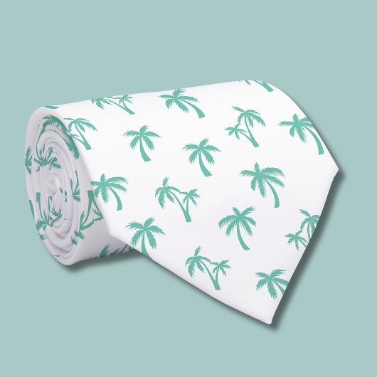 Cravate Motif de palmier tropical vert de mer
