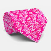 Cravate Motif de papier peint d'art déco, rose de fuchsia (Roulé)