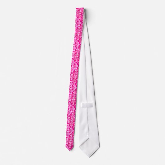 Cravate Motif de papier peint d'art déco, rose de fuchsia (Dos)