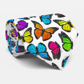 Cravate Motif de papillon de monarque d'arc-en-ciel (Roulé)