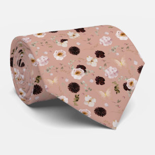 Cravate Motif de papillon de nuit floral
