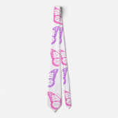 Cravate Motif de papillon floral rose rétro (Devant)