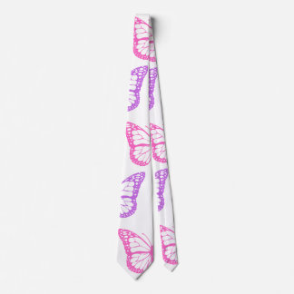 Cravate Motif de papillon floral rose rétro
