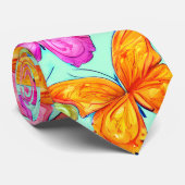 Cravate Motif de papillons colorés (Roulé)