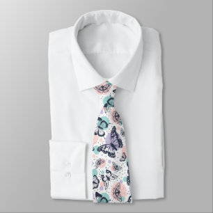 Cravate Motif de papillons rétro coloré