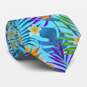 Cravate Motif de paradis tropical coloré (Roulé)