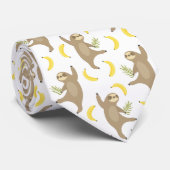 Cravate Motif de paresses et de bananes (Roulé)