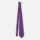 Cravate Motif de Parties scintillant d'or violet Art déco (Dos)