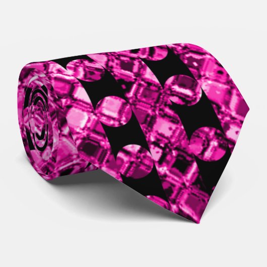 Cravate Motif de Parties scintillant violet élégant (Roulé)