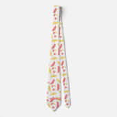 Cravate Motif de pastèques rouge et jaune (Devant)
