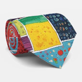 Cravate Motif de patchwork abstrait coloré (Roulé)
