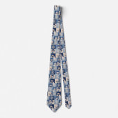 Cravate Motif de patchwork Bonhommes de neige et Flocons d (Devant)