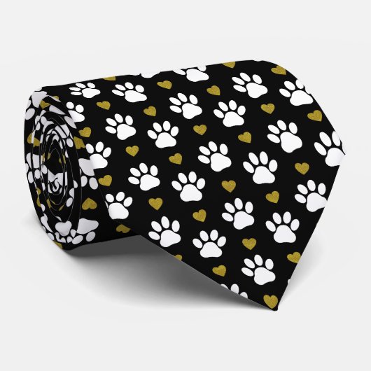 Cravate Motif De Pâtes, Pâtes De Chien, Pâtes Blanches, Co (Roulé)
