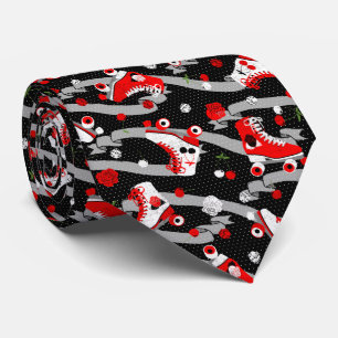 Cravate Motif de patinage à rouleaux Rockabilly Retro