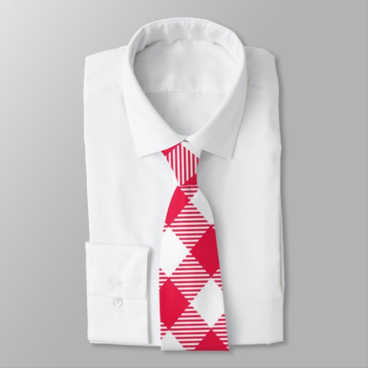 Cravate Motif de pays En vichy rouge classique (Attaché)
