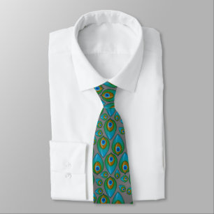 Cravate Motif de Peacock rétro