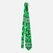 Cravate Motif de peau d'animal Tigre vert  (Dos)