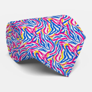 Cravate Motif de peau de zèbre lumineux