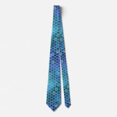 Cravate Motif de peigne bleu vert (Devant)
