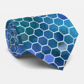 Cravate Motif de peigne bleu vert (Roulé)