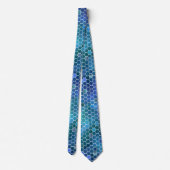 Cravate Motif de peigne bleu vert (Dos)