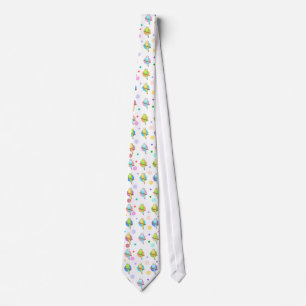 Cravate Motif de perruches et de pois