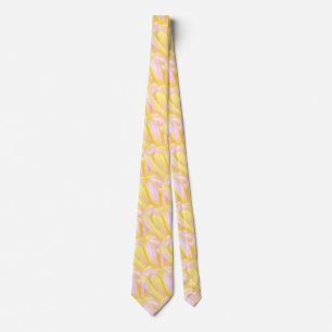 Cravate Motif de pétale de fleur jaune au beurre doux