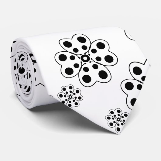 Cravate Motif de pétales à points de polka (Roulé)