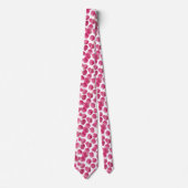 Cravate Motif de pétales de rose rose (Devant)