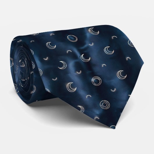 Cravate Motif de phase lunaire minimal (Roulé)