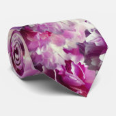 Cravate Motif de photos florales (Roulé)