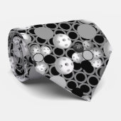 Cravate Motif de Pickleball moderne noir et blanc (Roulé)