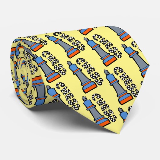 Cravate motif de pièce d'échecs (Roulé)