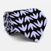 Cravate Motif de pieds d'oiseaux - bleu et noir en poudre (Roulé)