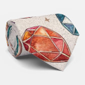 Cravate Motif de pierre précieuse colorée (1) (Roulé)